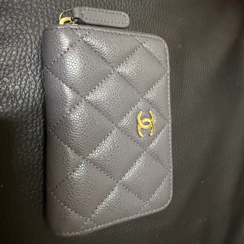 Chanel 拉鍊錢包-大象灰-3