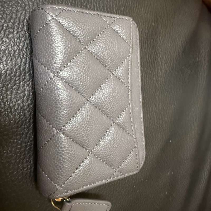 Chanel 拉鍊錢包-大象灰-4