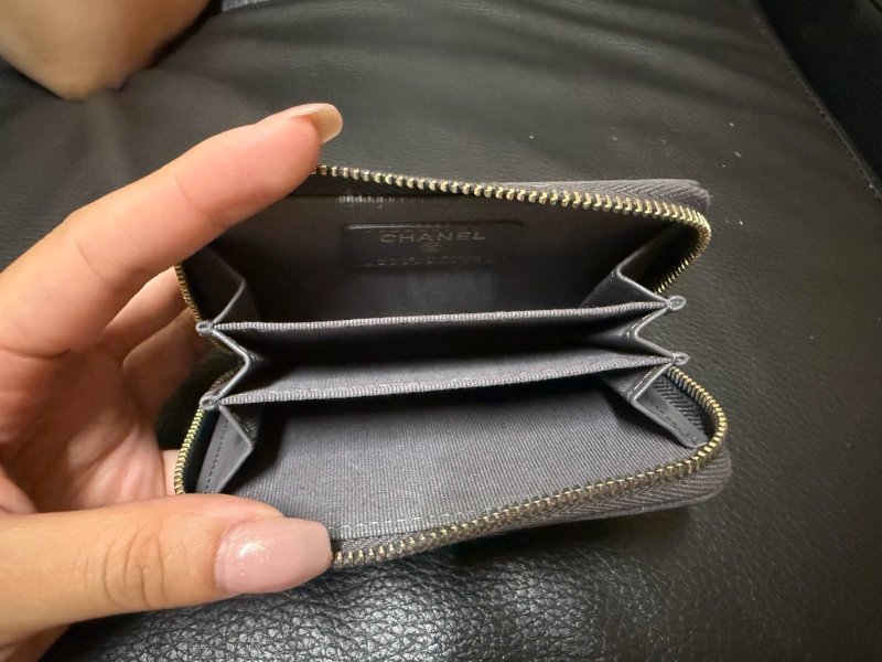 Chanel 拉鍊錢包-大象灰-6