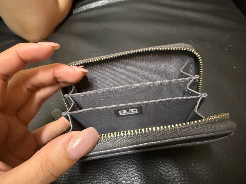 Chanel 拉鍊錢包-大象灰-7