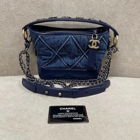 「JL精品代購」9新 Chanel 香奈兒 牛仔 流浪包