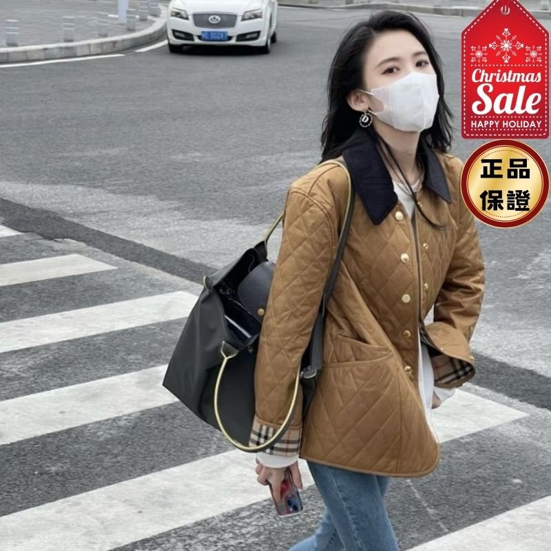 🎊佳節特賣🎁Burberry 81089891 女款絎縫穀倉黃金棉服夾克 XS/S/購買請告知所需尺寸-0