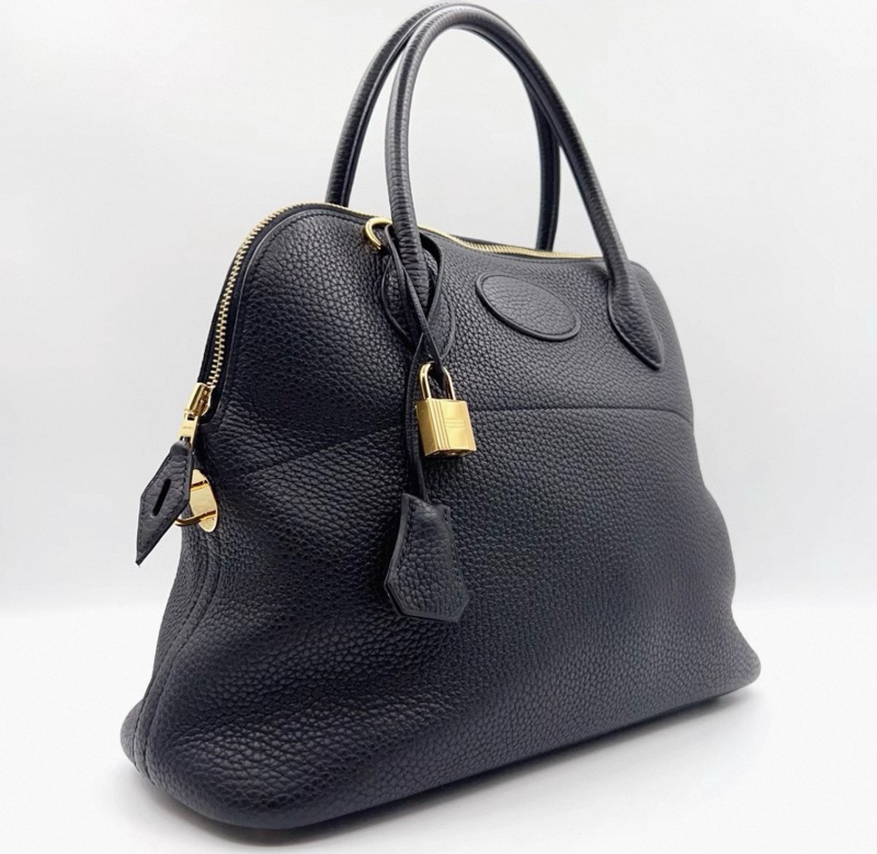 Hermes/愛馬仕 bolide31保齡球包黑金 C刻 附件：塵袋，肩帶 尺寸：31x25cm 99新-1