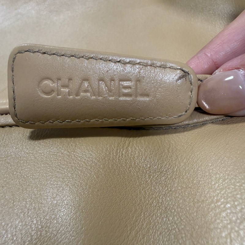 【大減價！】【稀有】Chanel Handbag 香奈兒 肩背包 全牛皮 杏色 奶茶色-22