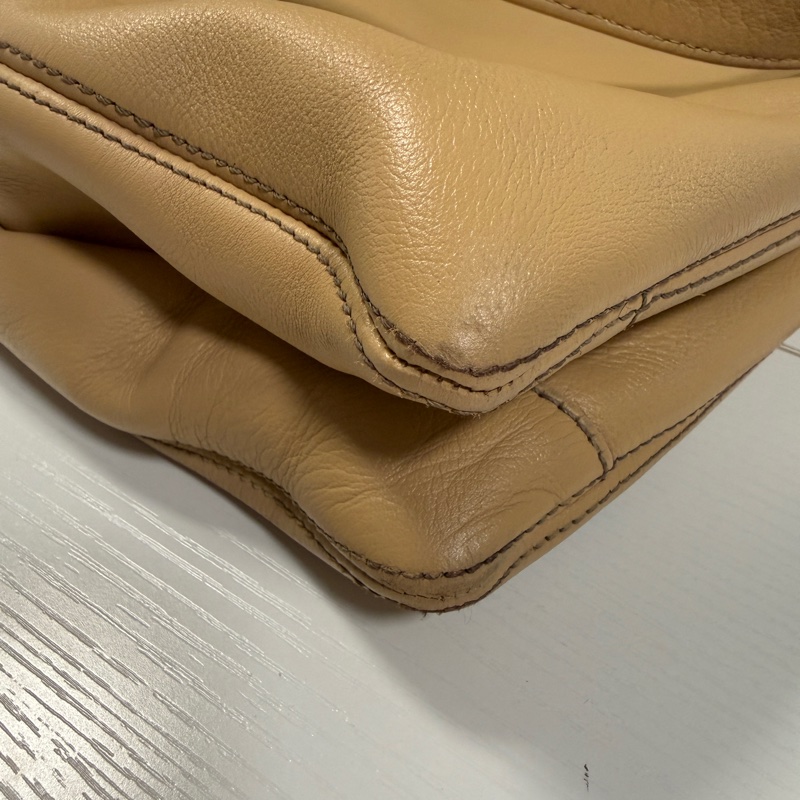 【大減價！】【稀有】Chanel Handbag 香奈兒 肩背包 全牛皮 杏色 奶茶色-29