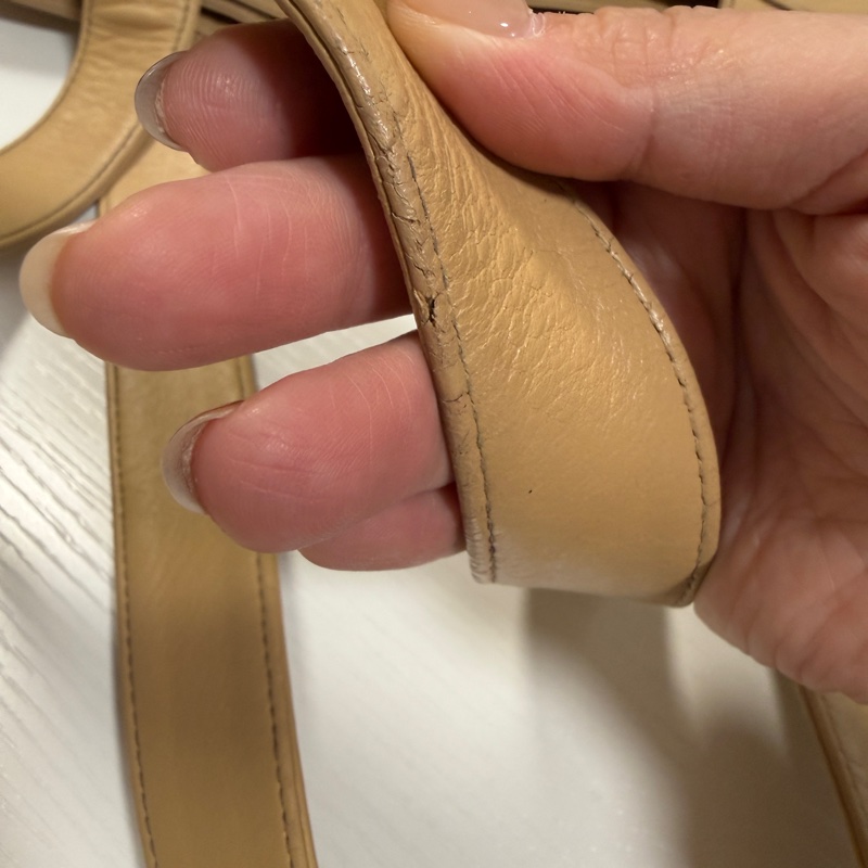 【大減價！】【稀有】Chanel Handbag 香奈兒 肩背包 全牛皮 杏色 奶茶色-30