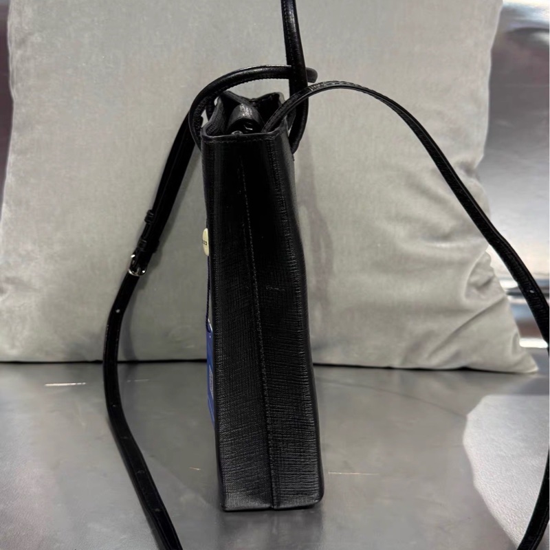 99新🈶購證😍Balenciaga巴黎世家黑色mini琴譜包手機包斜挎包-9