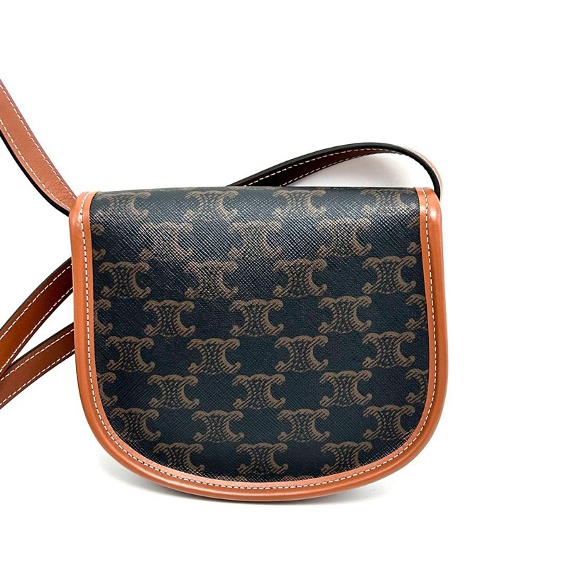 小包爆款來襲😻Celine凱旋門老花BESACEmini馬鞍包單肩斜挎包-8