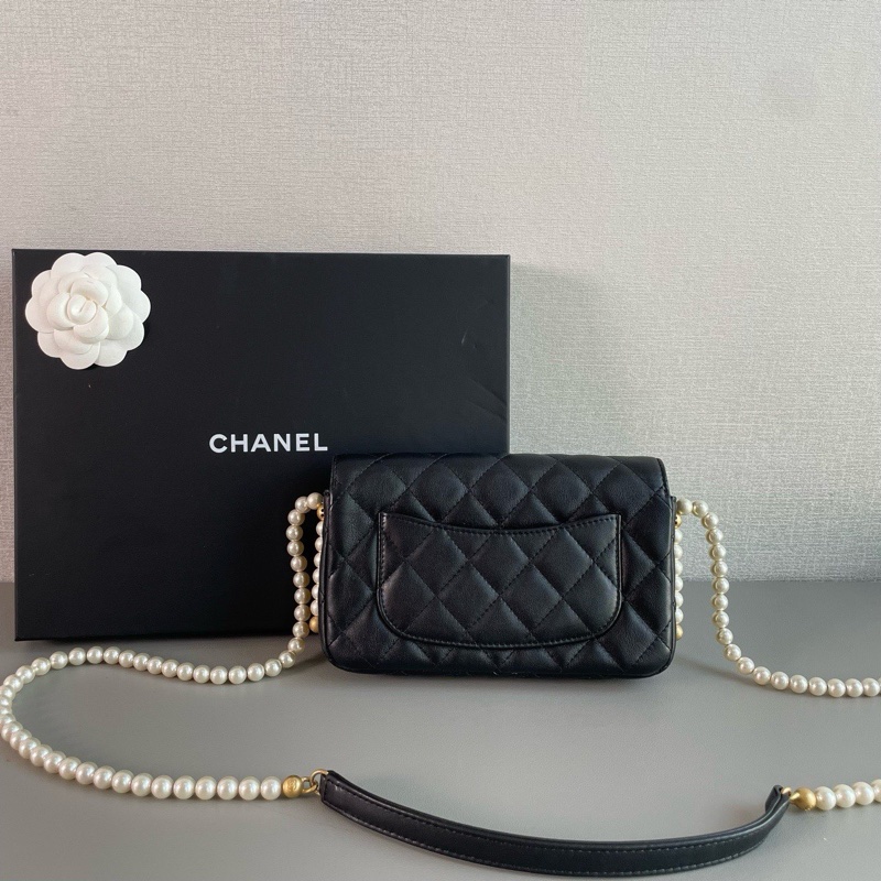 ✨Chanel 黑金珍珠鏈條 woc-4