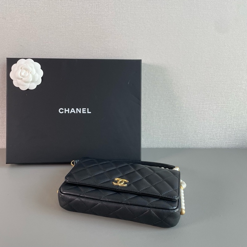 ✨Chanel 黑金珍珠鏈條 woc-6