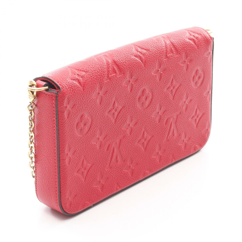 路易威登 Pochette Felicie 肩鍊斜背包 M63700 紅色皮革-1