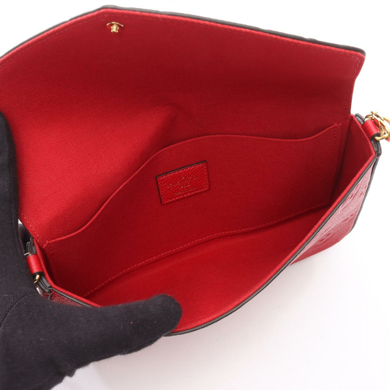 路易威登 Pochette Felicie 肩鍊斜背包 M63700 紅色皮革-2