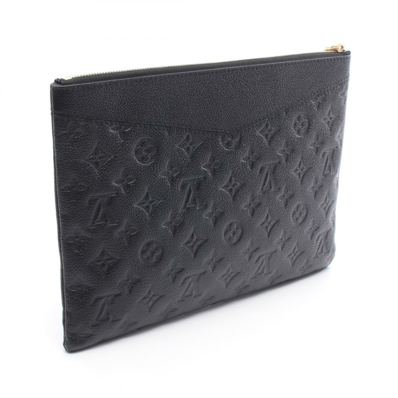 路易威登 Daily Pouch 手拿包 M62937 Monogram Emplant 皮革 黑色 二手-1