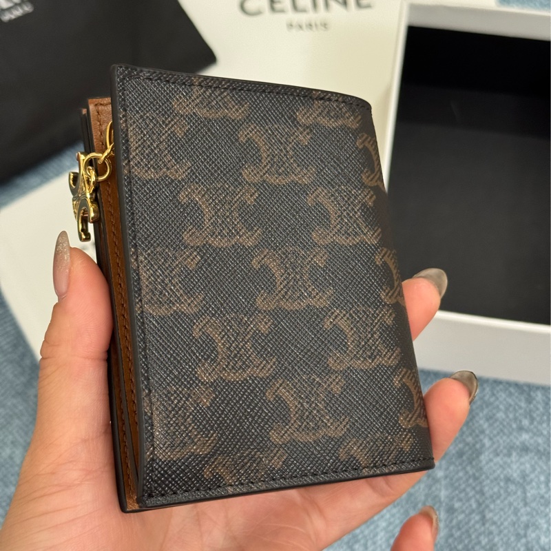 現貨 全新 特價 Celine 對開短夾 TRIOMPHE-0