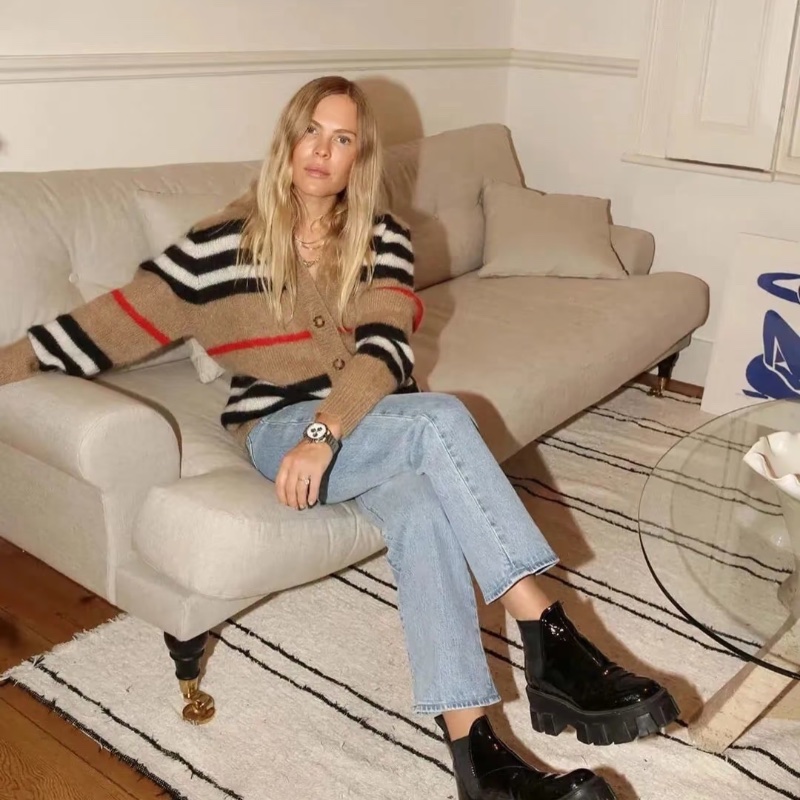 ❤️ BURBERRY 馬海毛 舒適溫暖 秋冬易搭配 開衫毛衣-1