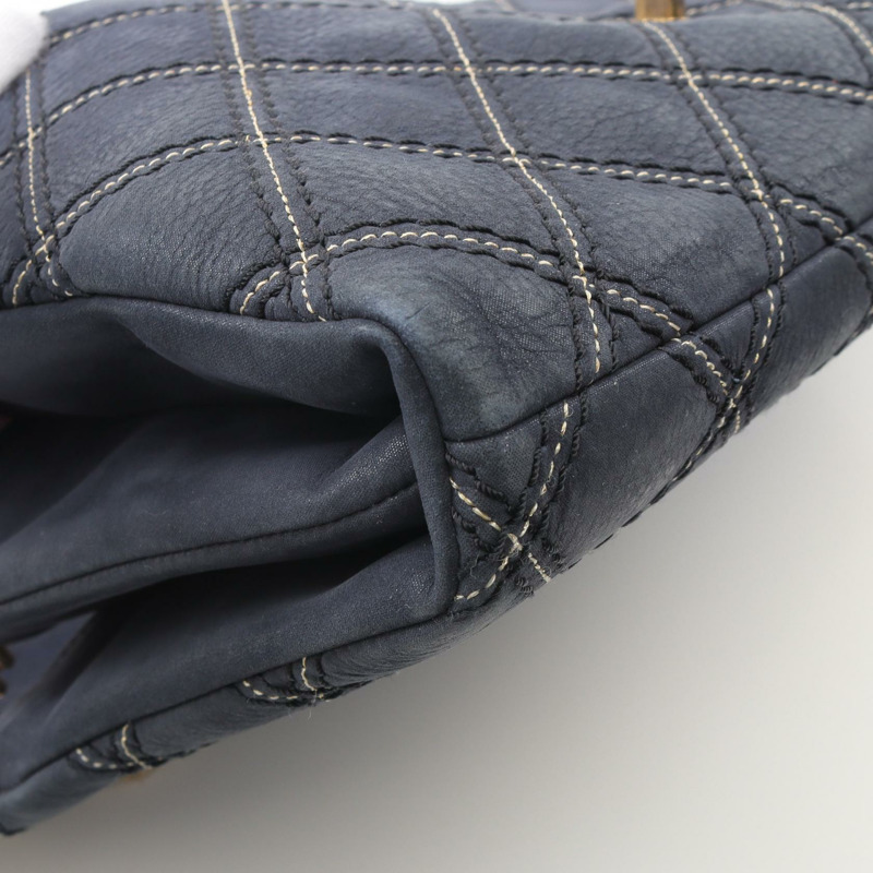 香奈兒 (CHANEL) 鏈條肩背包，小牛皮材質，海軍藍，二手，女士，金色五金，CC標誌，Coco-7