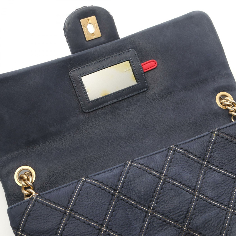 香奈兒 (CHANEL) 鏈條肩背包，小牛皮材質，海軍藍，二手，女士，金色五金，CC標誌，Coco-9