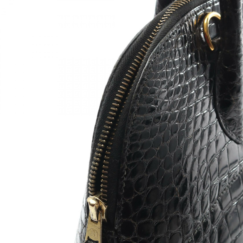 愛馬仕 Bolide35 手提包，異國鱷魚皮，黑色，二手女款-9