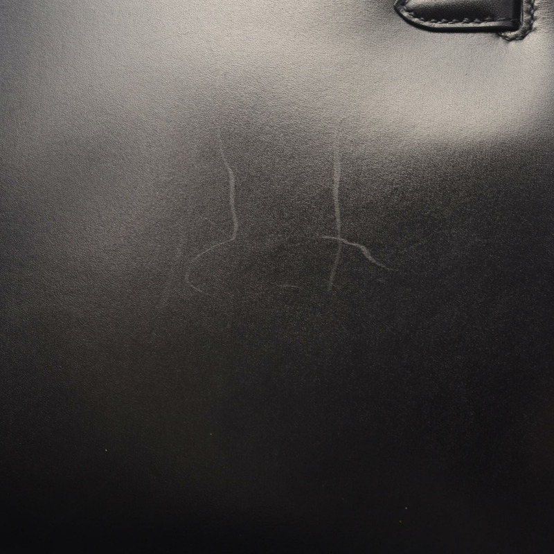 愛馬仕 Kelly 25 單肩手提包，Z 字形外縫線 Box 小牛皮，黑色，二手，金色五金-6