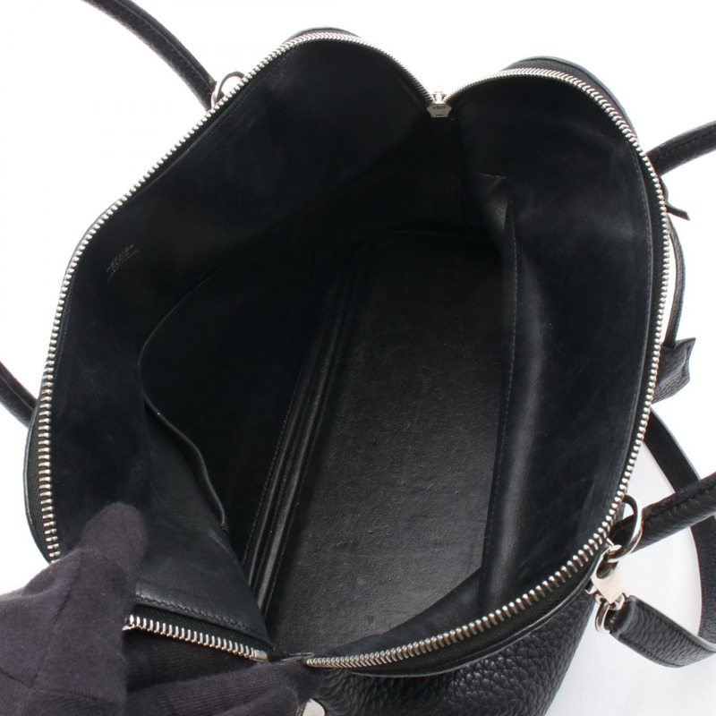 愛馬仕 Bolide31 單肩手提包，Fjord 皮革，黑色，二手，女士，K SHW-2