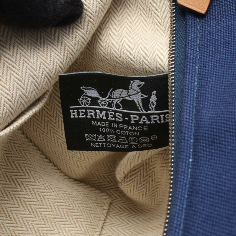 愛馬仕 Bride a Brac PM 手提包/手拿包 103222M 帆布 藍色 海軍藍 二手 女士 SHW-3