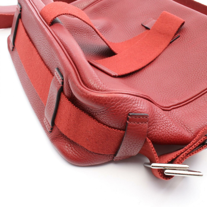 愛馬仕 Tibet Vertical MM 肩挎包，Clemence 皮革，紅色，二手 SHW I-9