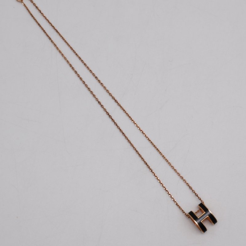 HERMES Pop H項鍊 - 黑玫瑰金-2