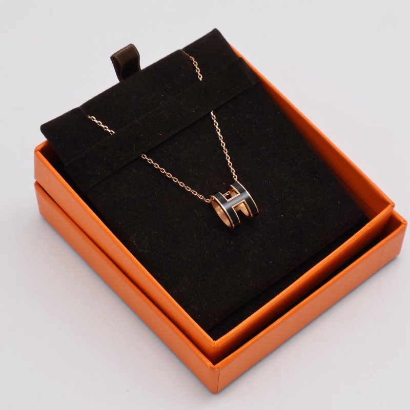 HERMES Pop H項鍊 - 黑玫瑰金-4