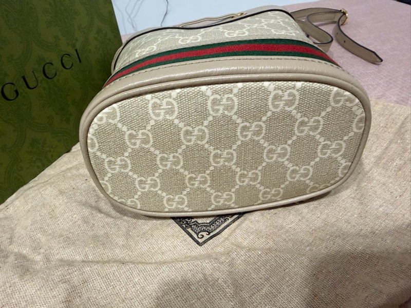 古馳奶茶色水桶包-4