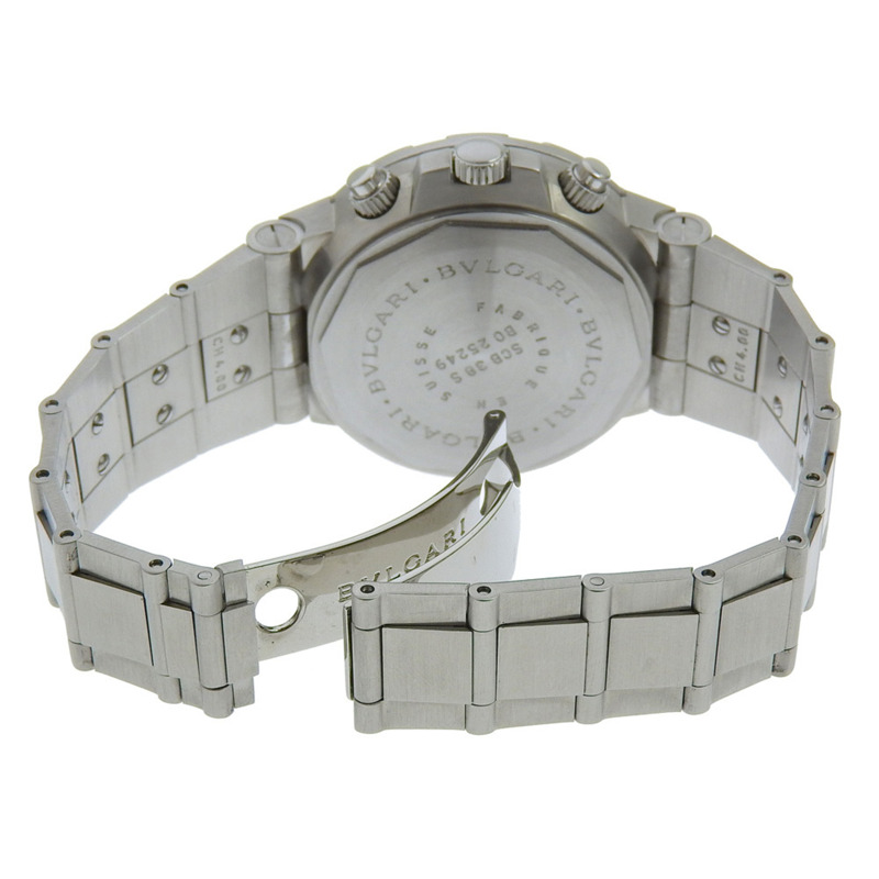 寶格麗 Diagono Scuba SCB38S 男士不鏽鋼自動計時腕錶，黑色錶盤-3