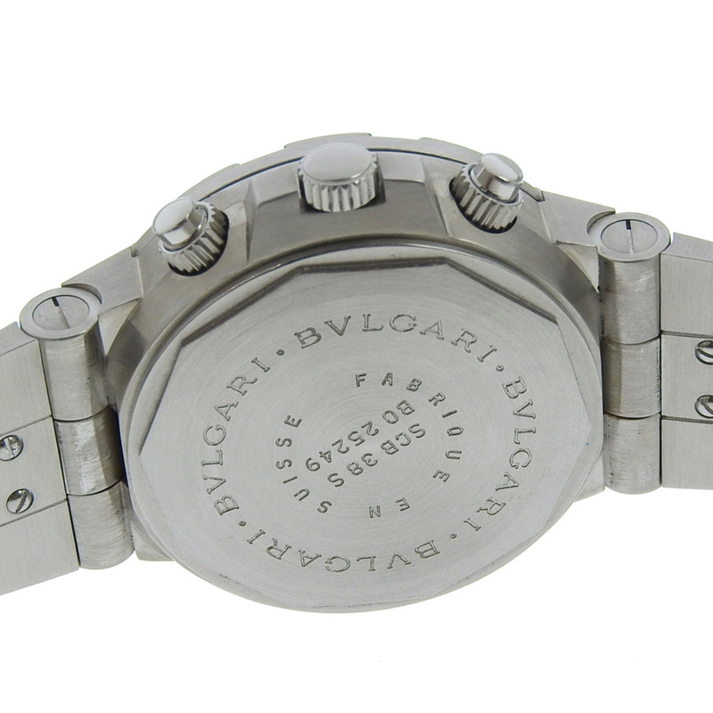 寶格麗 Diagono Scuba SCB38S 男士不鏽鋼自動計時腕錶，黑色錶盤-6