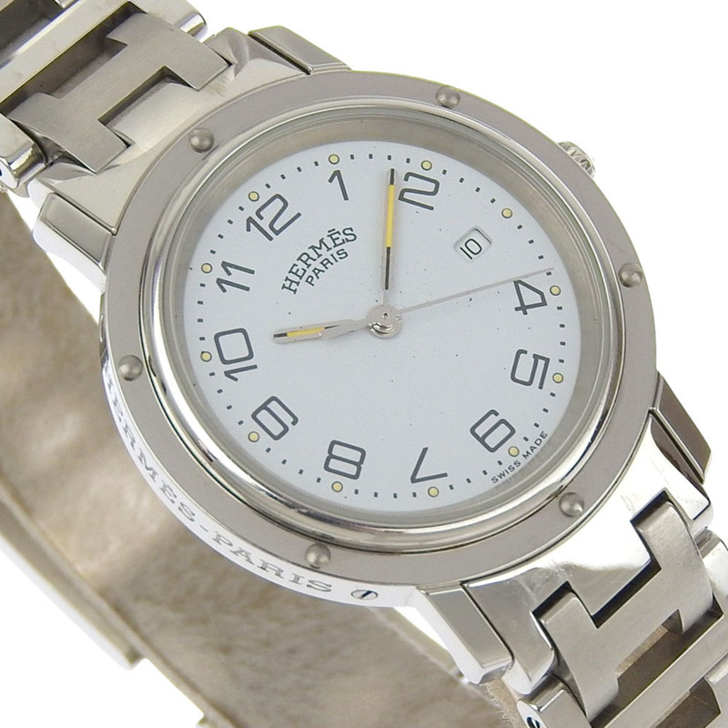 愛馬仕 Clipper 系列腕錶 CL3.410 不鏽鋼石英指針式腕錶 白色錶盤 女士款-2