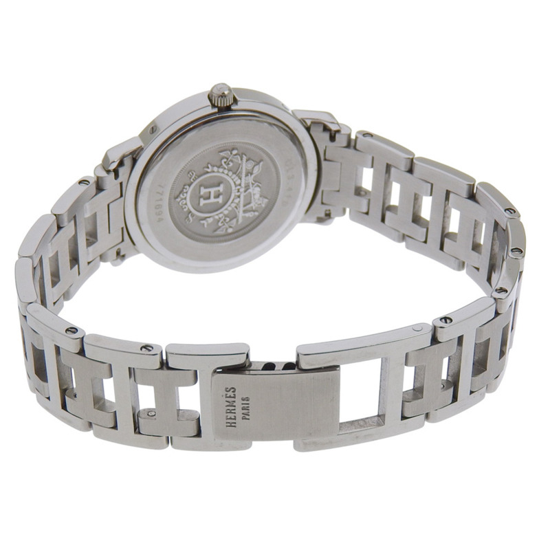 愛馬仕 Clipper 系列腕錶 CL3.410 不鏽鋼石英指針式腕錶 白色錶盤 女士款-3