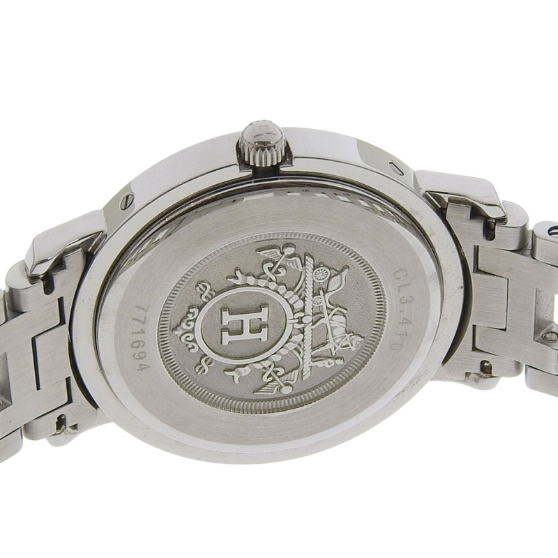 愛馬仕 Clipper 系列腕錶 CL3.410 不鏽鋼石英指針式腕錶 白色錶盤 女士款-5