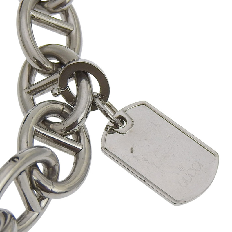 Gucci G 吊墜手鍊腕錶，107 不鏽鋼錶殼，石英機芯，指針式顯示，白色貝殼錶盤，女款-9