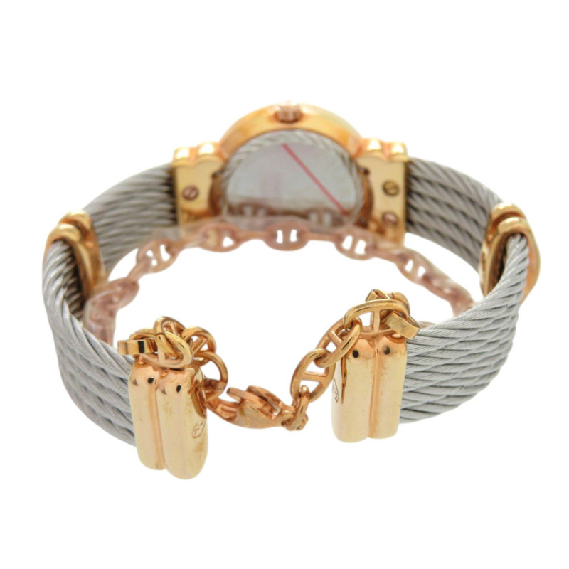 全新未使用夏利豪聖特羅佩028IP.540.326腕錶，白色不鏽鋼錶殼，金色錶盤，石英機芯，1431 CHARRIOL-3