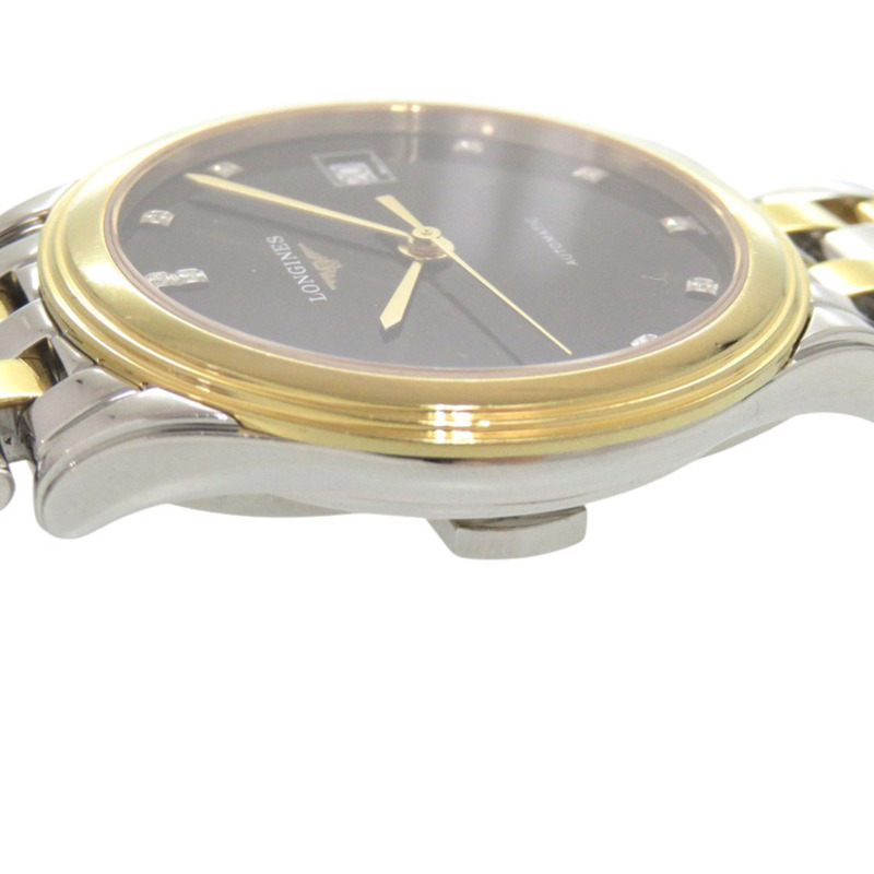 浪琴旗艦系列12鑽腕錶 L4.774.3 精鋼黑金銀色錶盤自動上鍊 0048 浪琴錶-7