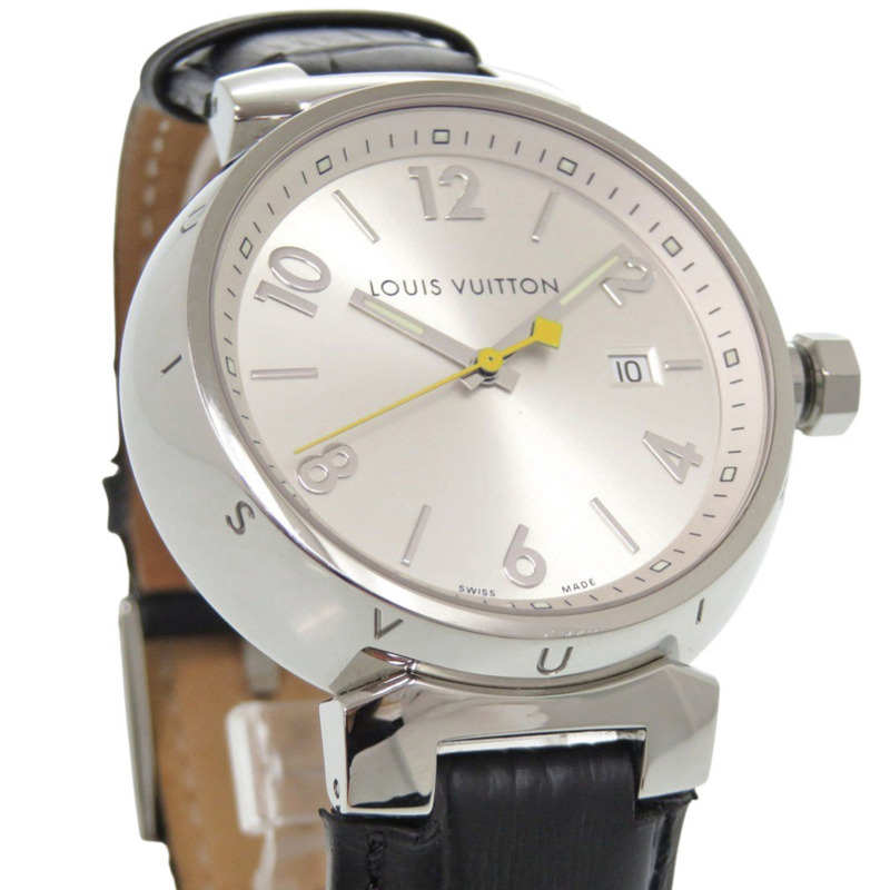 路易威登 Tambour Q111E 不鏽鋼皮革銀色石英腕錶 1507 LOUIS VUITTON-4