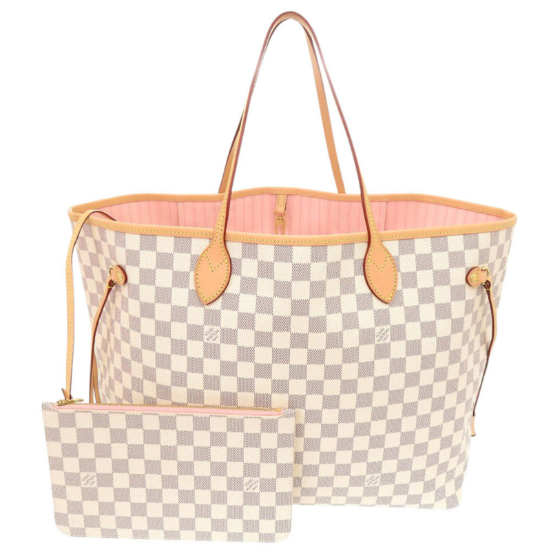 近全新路易威登 Neverfull GM Damier Azur N40601 IC Rose Ballerine 手提包 0885 LOUIS VUITTON-0