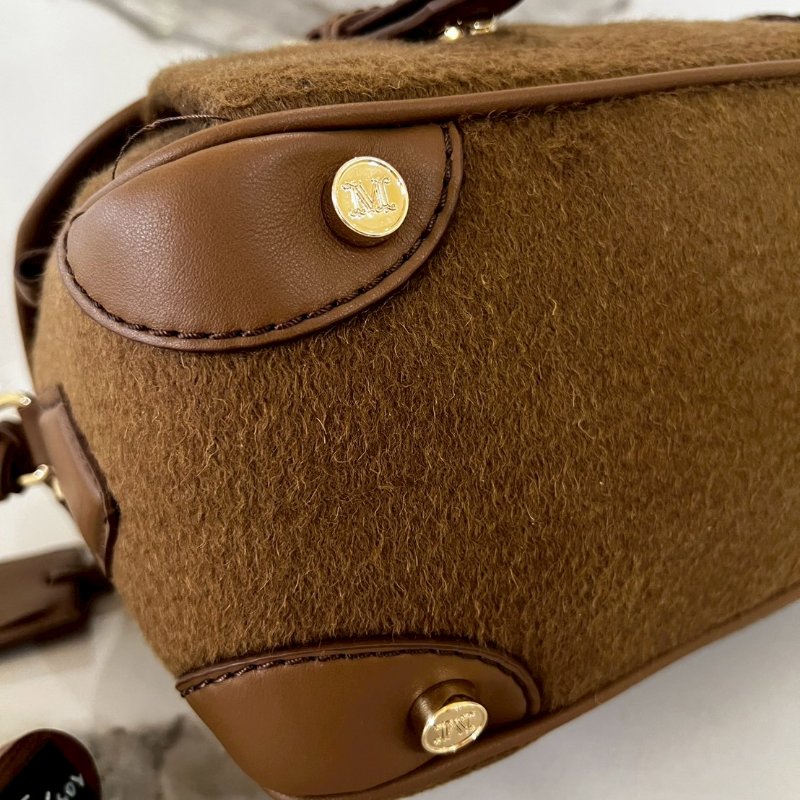 全新MAX MARA  CAMMELLO駱駝棕色毛包 郵差包  側背包 斜背包-12