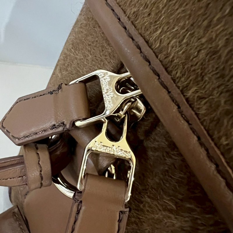 全新MAX MARA  CAMMELLO駱駝棕色毛包 郵差包  側背包 斜背包-17