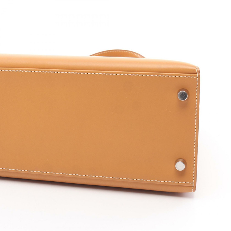 愛馬仕 Kelly 28 手提/肩背包，E Chamonix 皮革，天然貂皮色，二手，帶五金配件-14