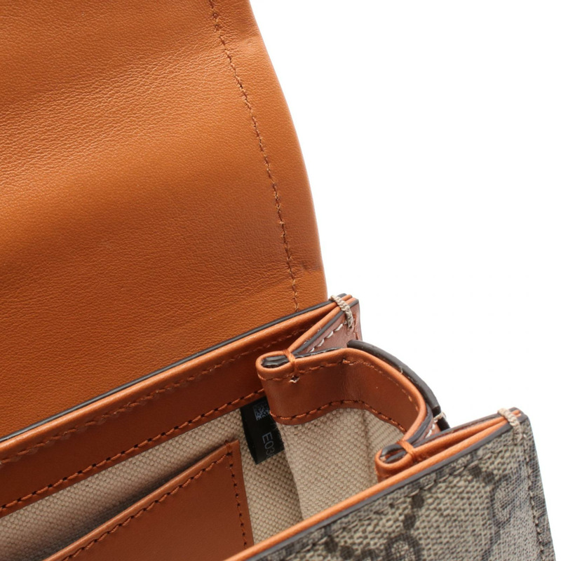 GUCCI Bamboo 1947 迷你腰包 681137 帆布皮革 米棕色 二手-4