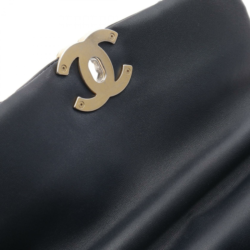 香奈兒 19 dix-neuf Matelasse 鏈條肩背包 AS1160 羊皮 海軍藍 二手 CC-9