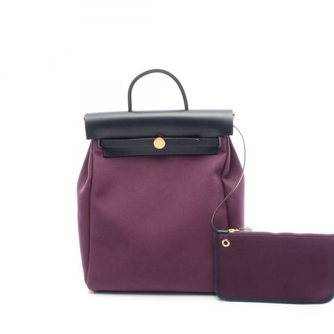 愛馬仕 Herbag Zip a dos PM 雙肩包 Z H077671CKAN Toile officier cassis GHW 二手