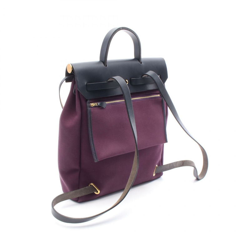 愛馬仕 Herbag Zip a dos PM 雙肩包 Z H077671CKAN Toile officier cassis GHW 二手-1