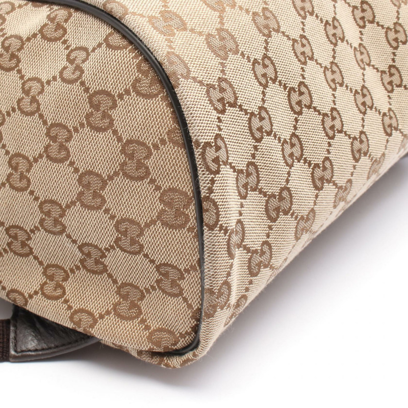 GUCCI 雙肩包/背包 拉鍊包 449906 KY9NN 帆布皮革 米棕色 二手-4