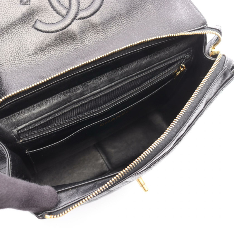 香奈兒 (CHANEL) Matelasse 雙肩背包，小牛皮，金色五金，黑色，二手，女士-2