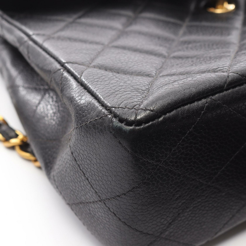 香奈兒 (CHANEL) Matelasse 雙肩背包，小牛皮，金色五金，黑色，二手，女士-7