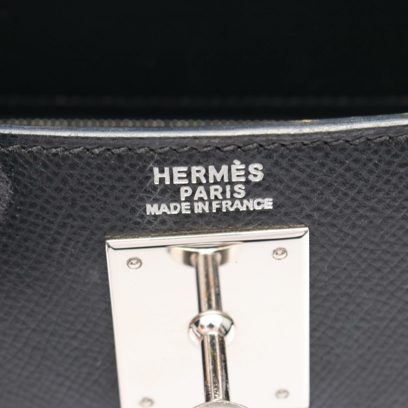 愛馬仕 Kelly 32 單肩手提包，外側縫線 H Courchevel 黑色，二手 SHW-3